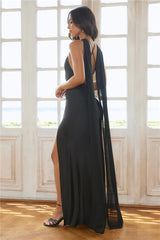 Golden Empress Satin Maxi Dress