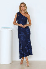 Glossy Girl One Shoulder Mesh Maxi Dress