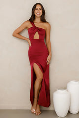 Strong Desire Satin One Shoulder Maxi Dress