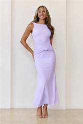 Dusk ‘Til Slay Mesh Maxi Dress Lilac