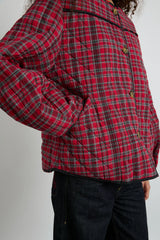 macy quilted jacket - red check