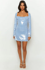 Marienne Blue Sequin Mini Dress