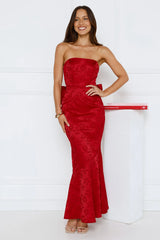 Symphony Of Silk Satin Strapless Maxi Dress