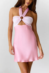 The Flirty Side Satin Halter Mini Dress