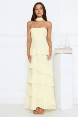 Sunset Reverie Strapless Maxi Dress