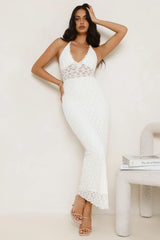 Lace Me Up Halter Maxi Dress