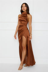 Sonnet Satin Halter Maxi Dress