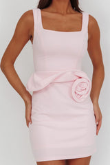 Goldy Rose Waist Decoration Mini Dress Pink