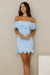 Glimmering Noir Off Shoulder Lace Mini Dress