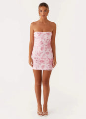 Moorey Beaded Mini Dress - Pink