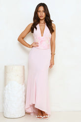 Silver Lining Love Halter Maxi Dress