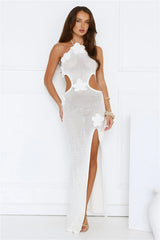 Monaco Sun Knit Halter Maxi Dress