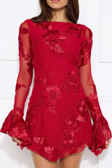 Bright Breezy Long Sleeve Mesh Mini Dress