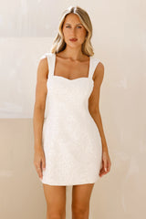 Dazzle Diaries Sequin Mini Dress White