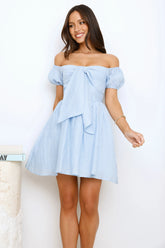 Rosebud Radiance Off Shoulder Mini Dress Ivory