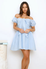 Rosebud Radiance Off Shoulder Mini Dress Ivory