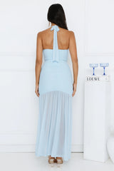 Aveline Halter Mesh Maxi Dress