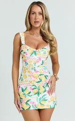 Square Neckline Dress in Le Citron Janice Mini Dress