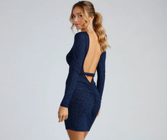 Glitter Nights Open Back Mini Dress