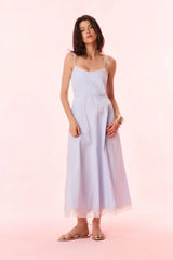 Sandara Cotton Pinstripe Midi Dress