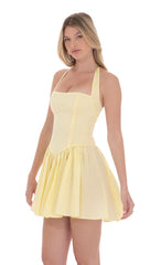Halter A-line Dress in Yellow