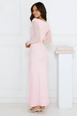 Love Chaser Mesh Long Sleeve Maxi Dress