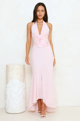 Silver Lining Love Halter Maxi Dress