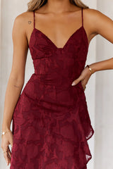 Sapphire Cascade Midi Dress