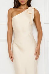 Night Of Distinction One Shoulder Satin Maxi Dress