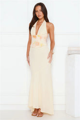 Silver Lining Love Halter Maxi Dress