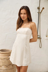 Honeymoon Heart Mini Dress Beige