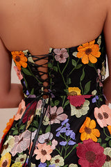 Marcella Embroidered A-Line Mini Dress