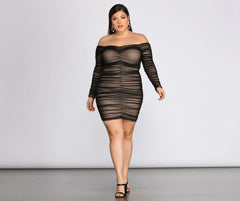 Plus Ruche AF Mini Dress