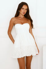 Soirée Star Strapless Sequin Mini Dress White
