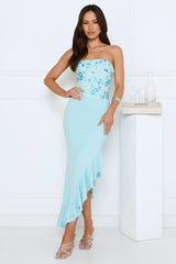 Enchanted Affection Strapless Sequin Midi Dress