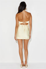 Yours To Love Satin Halter Mini Dress