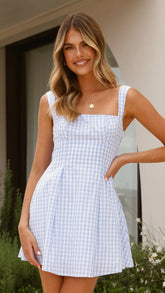 Jailene Mini Dress - Picnic Blue
