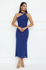 Nightlife Chic One Shoulder Mesh Midi Dress