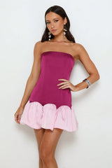 After Hour Sparkle Satin Strapless Mini Dress