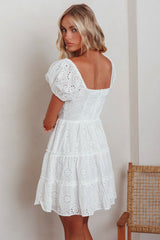 Home Sweet Home Eyelet Mini Dress White