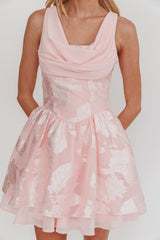 Lusting Lace-Up Back Mini Dress Blush