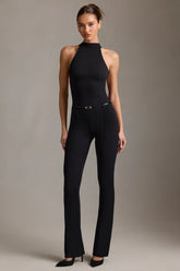 Backless Turtleneck Jumpsuit in Black