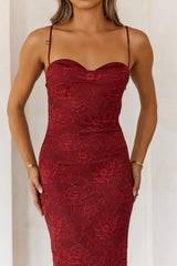 Chasing Midnight Lace Maxi Dress