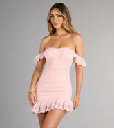 Ruffle Ready Off-The-Shoulder Mini Dress