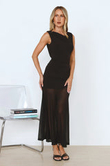 Honey Drizzle Mesh Maxi Dress