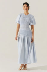 Theoni Smocked Asymmetric Dress