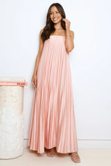 Moonlit Night Pleated Strapless Maxi Dress