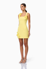Trompe 3D Mini Dress In Yellow