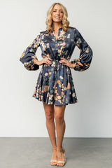 Venice Short Dress | Navy + Multi Floral