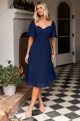 Colette Sweetheart Midi Dress | Navy